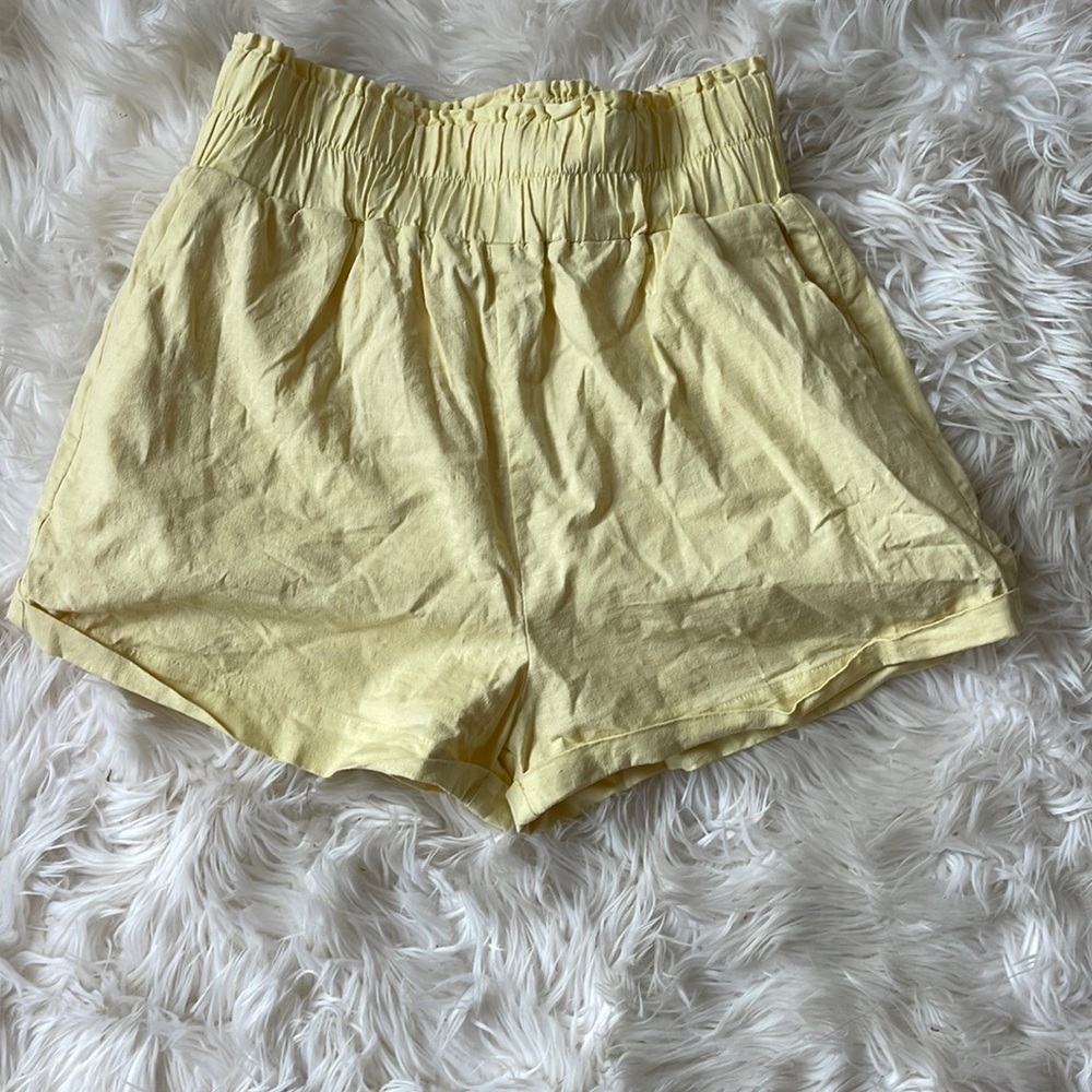 Camila Coelho shorts, size small, yellow custard color, new no tags, never worn